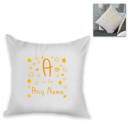 Personalised Cushion - Letter is for Name Design in Yellow Image 1