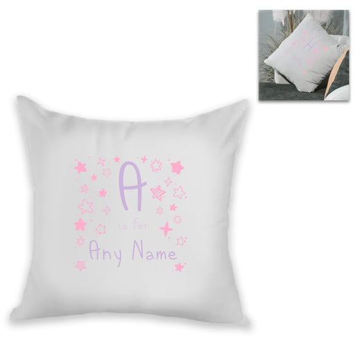 Personalised Cushion - Letter is for Name Design in Pink Image 2