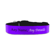 Personalised Small Dog Collar with Purple Background Image 1