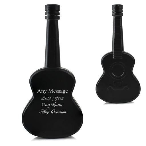 Engraved Black 5oz Guitar Hip Flask Image 1