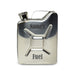 Engraved Silver Jerry Can Hip Flask with Fuel Design Image 1