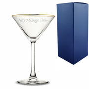 Engraved Gold Rim Enoteca Martini Glass Image 1