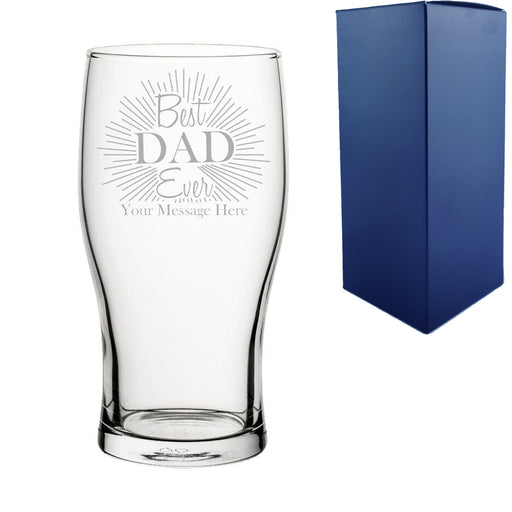 Engraved Tulip Pint Glass, Best Dad Ever design Image 1