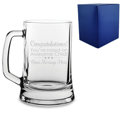 Engraved Beer Mug with Congratulations! You raised an Awesome Child design Image 1