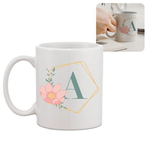 Personalised Mug with Floral Hexagon Design Image 1