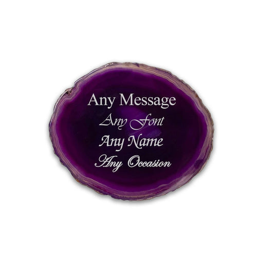 Engraved Purple Agate Rock Coaster Image 2
