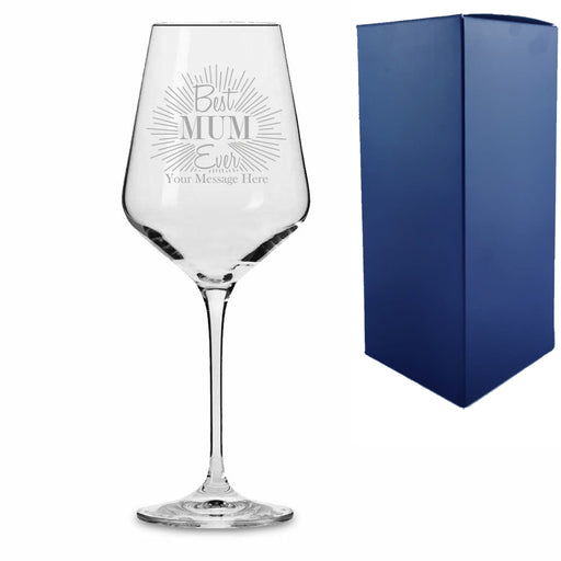 Engraved Infinity Wine Glass with Best Mum Ever Design Image 2