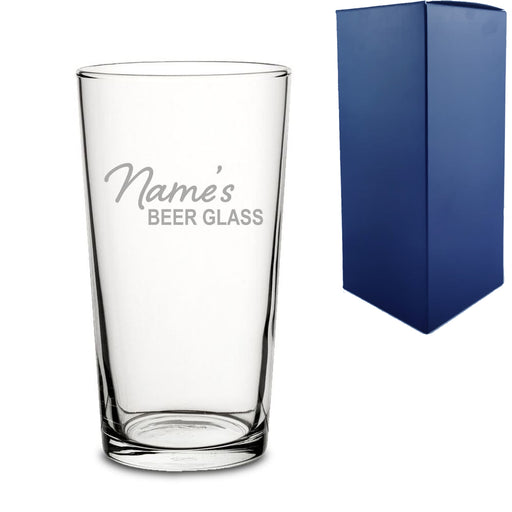 Engraved Perfect Pint Glass with Name's Beer Glass Design Image 1