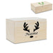 Wooden Christmas Eve Box with Reindeer Antlers Design Image 2