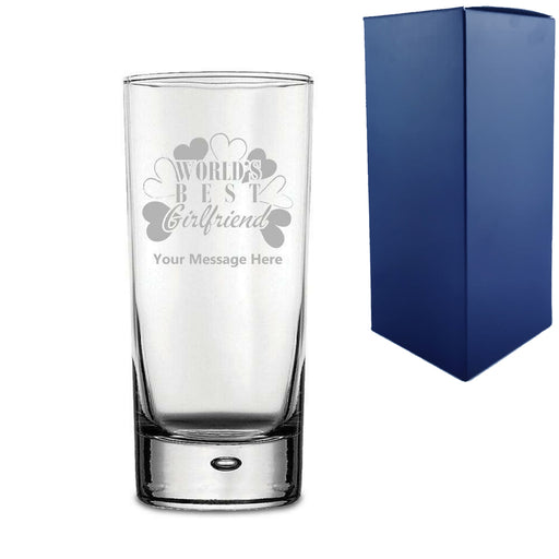 Engraved Cocktail Hiball Glass with World's Best Girlfriend Design Image 1