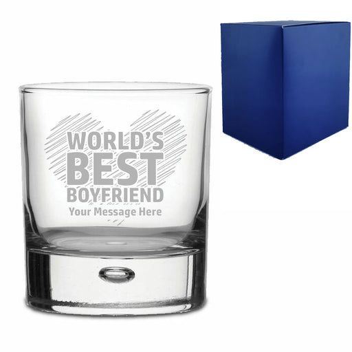 Engraved Whisky Tumbler with World's Best Boyfriend Design Image 1