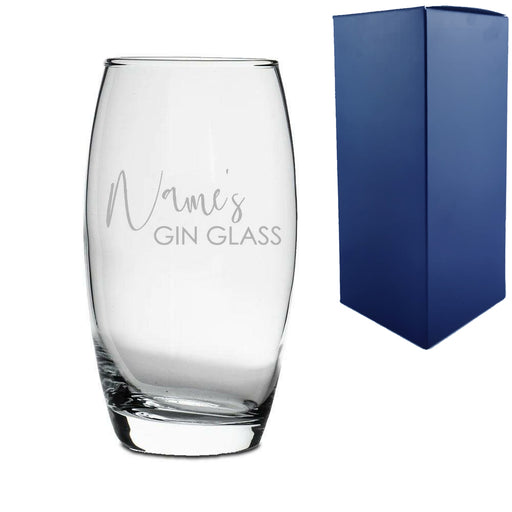 Engraved Tondo Hiball with Name's Gin Glass Design Image 1