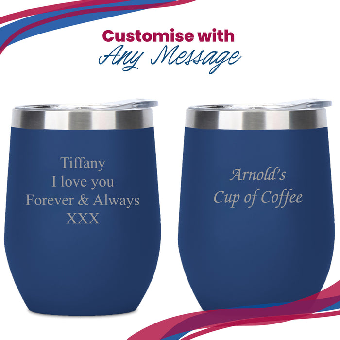 Engraved Dark Blue Insulated Travel Cup Image 5