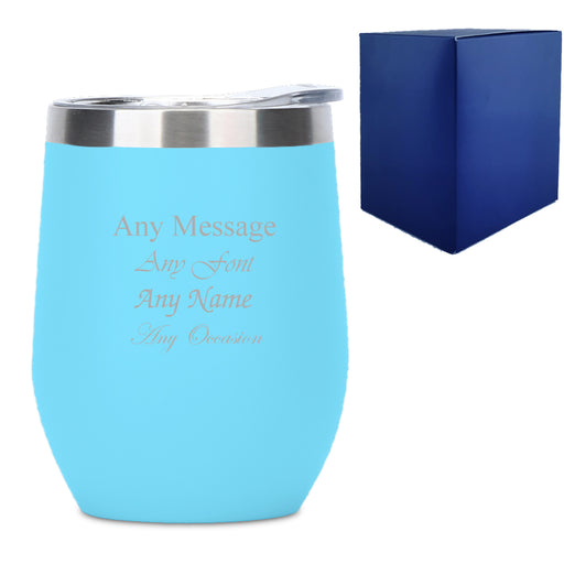 Engraved Light Blue Insulated Travel Cup Image 1