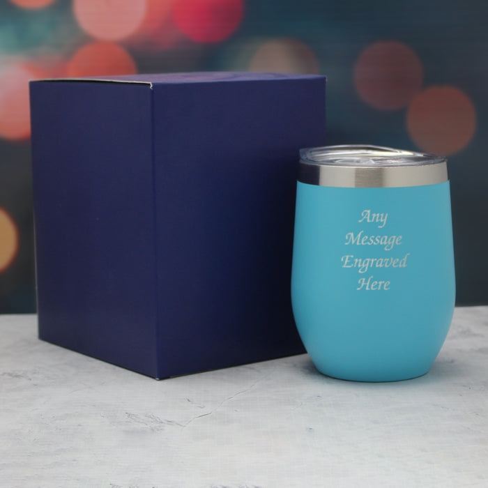 Engraved Light Blue Insulated Travel Cup Image 3