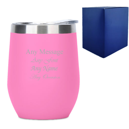 Engraved Neon Pink Insulated Travel Cup Image 1