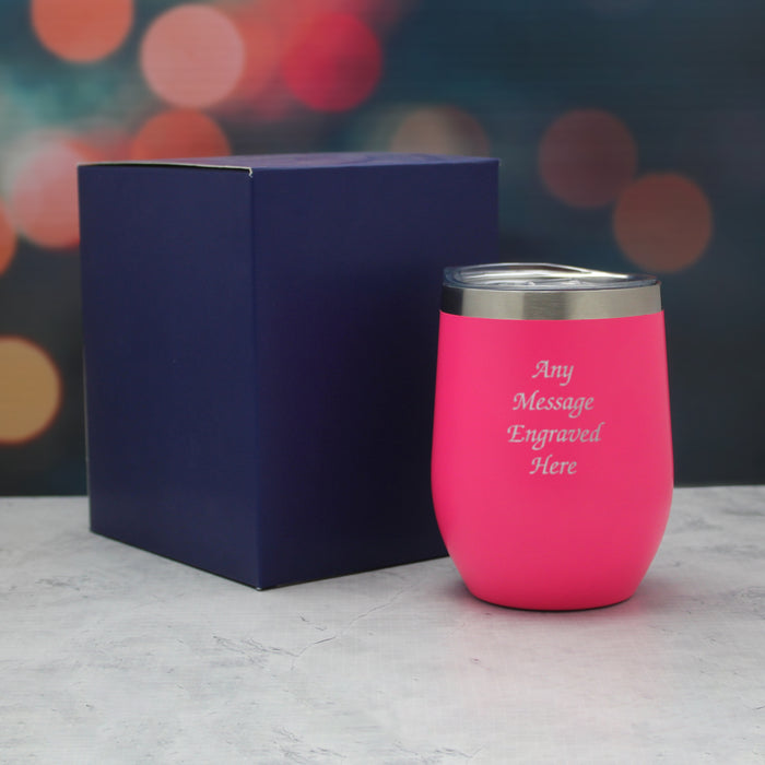 Engraved Neon Pink Insulated Travel Cup Image 3