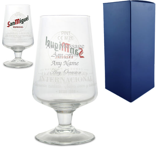 Engraved San Miguel Pint Glass Image 2