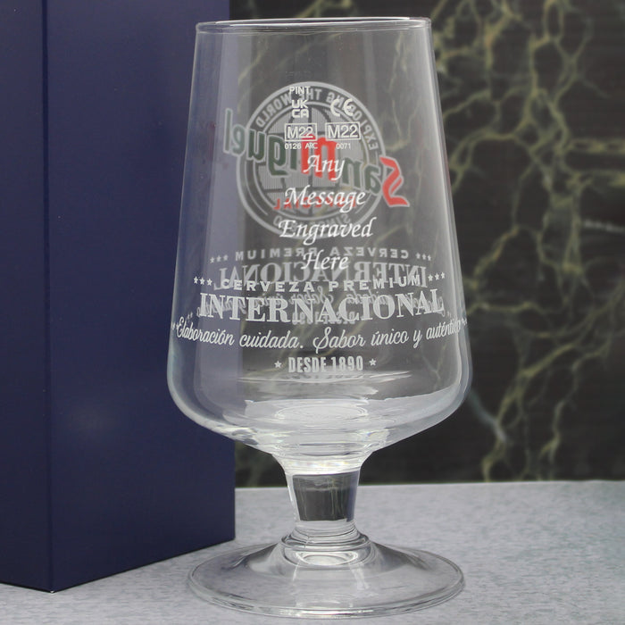 Engraved San Miguel Pint Glass Image 4
