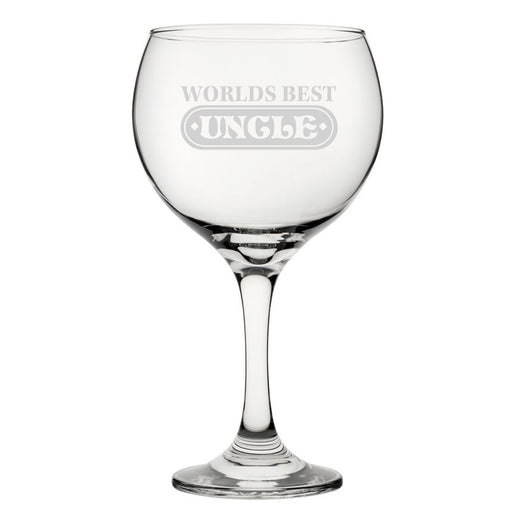 World's Best Uncle - Engraved Novelty Gin Balloon Cocktail Glass Image 2