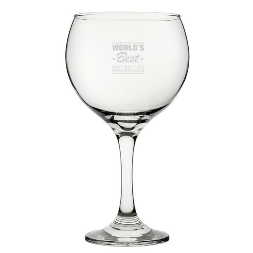 World's Best Godfather - Engraved Novelty Gin Balloon Cocktail Glass Image 1