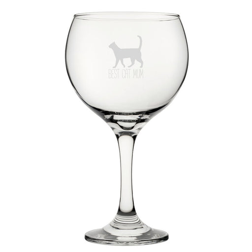 Best Cat Dad - Engraved Novelty Gin Balloon Cocktail Glass Image 1