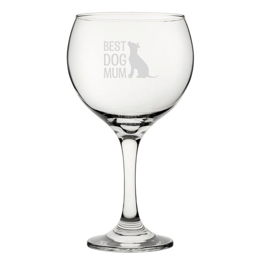 Best Dog Mum - Engraved Novelty Gin Balloon Cocktail Glass Image 2