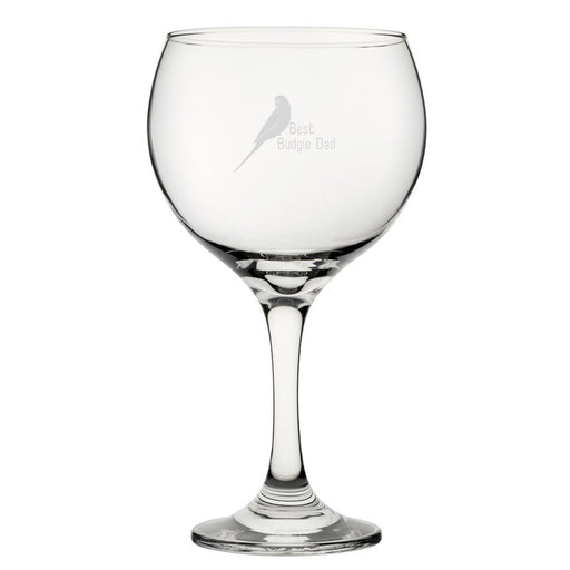 Best Budgie Mum - Engraved Novelty Gin Balloon Cocktail Glass Image 2