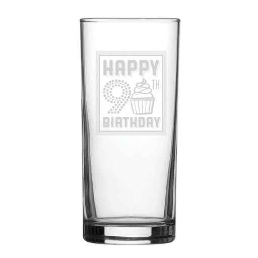 Happy 90th Birthday - Engraved Novelty Hiball Glass Image 1