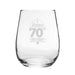 Happy 70th Birthday - Engraved Novelty Stemless Wine Gin Tumbler Image 1