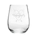 Happy Valentine's Day Heart Design - Engraved Novelty Stemless Wine Gin Tumbler Image 1