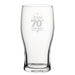 Happy 70th Birthday - Engraved Novelty Tulip Pint Glass Image 1