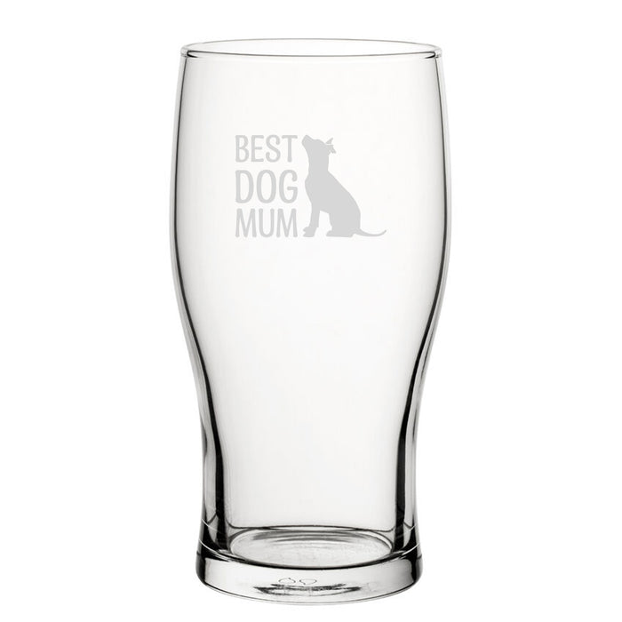 Best Dog Mum - Engraved Novelty Tulip Pint Glass Image 2