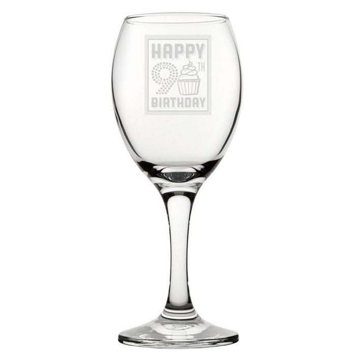 Happy 90th Birthday - Engraved Novelty Wine Glass Image 2