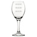 New Term, Half Term, End Of Term - Engraved Novelty Wine Glass Image 1