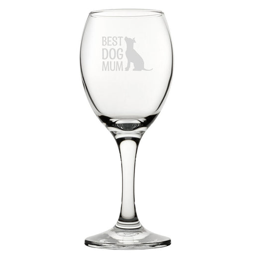 Best Dog Mum - Engraved Novelty Wine Glass Image 1