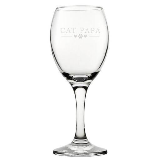 Cat Papa - Engraved Novelty Wine Glass Image 2