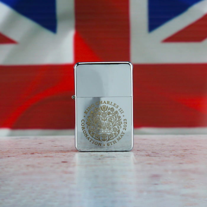 Engraved Commemorative Coronation of the King Silver Lighter Image 3