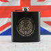 Engraved Commemorative Coronation of the King Black Hip Flask Image 3