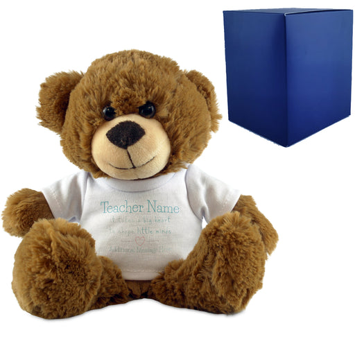 Dark Brown Teddy Bear with A Big Heart Shapes Little Minds Design Image 1