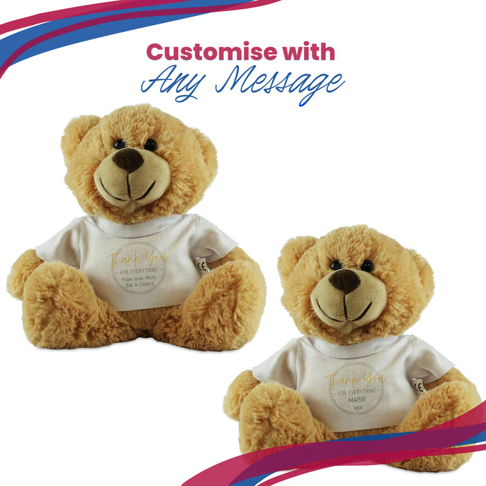 Cream Teddy Bear with Thank You for Everything Design T-Shirt Image 5