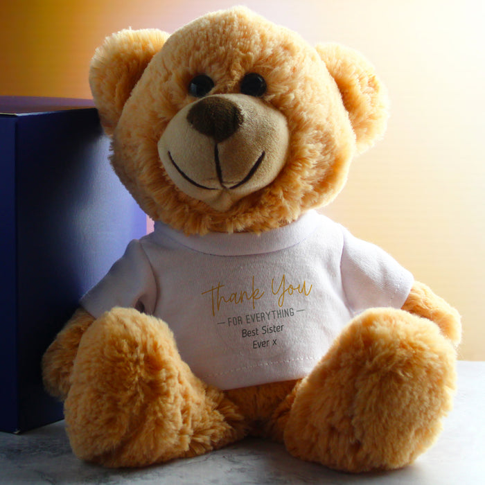 Cream Teddy Bear with Thank You for Everything Design T-Shirt Image 4