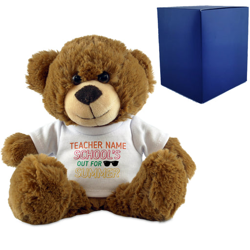 Dark Brown Teddy Bear with School's Out For Summer Design T-Shirt Image 2