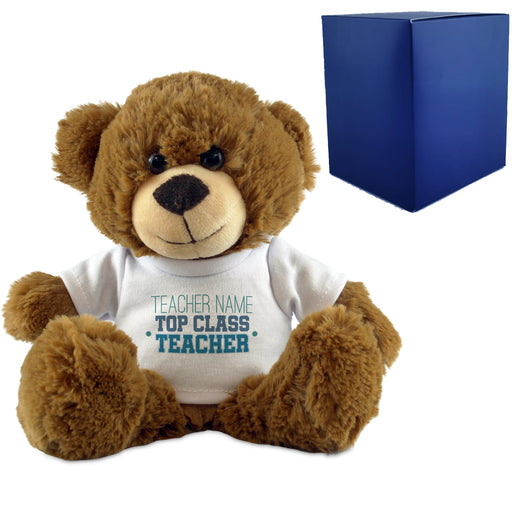 Dark Brown Teddy Bear with Top Class Teacher Design T-Shirt Image 1