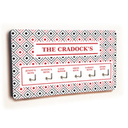 Personalised Novelty 6 hook key holder - Diamond pattern Image 2