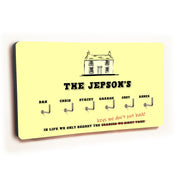 Personalised Novelty Yellow 6 hook key holder - House Image 2