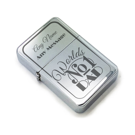 Personalised Engraved Worlds No1 Dad Steel Lighter