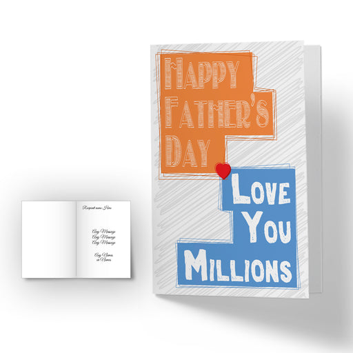 Personalised Happy Fathers Day Card - Love you Millions Image 2