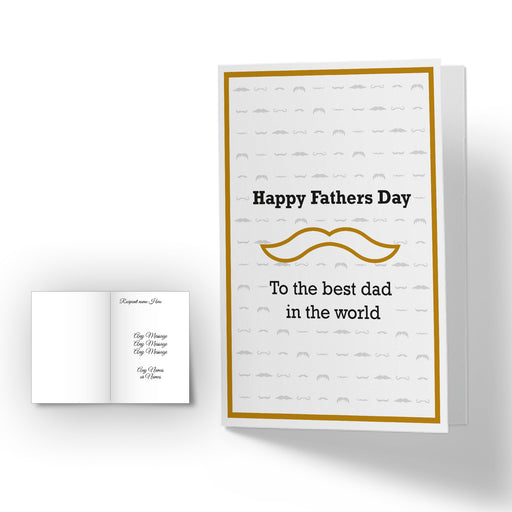 Personalised Happy Fathers Day Card - Moustache Image 2