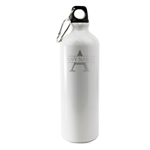 Engraved White Sports Bottle with Initial and Name Image 2